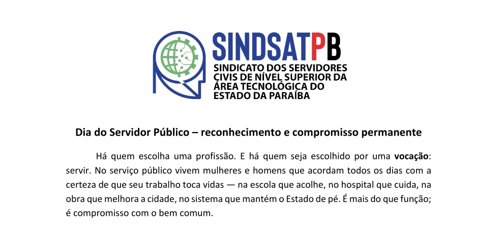 MENSAGEM - DIA DO SERVIDOR  PÚBLICO